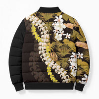Kula Aloha Hawaii Lei Bomber Puffer Jacket Tropical Flowers Elegant Vibe - Polynesian Pride