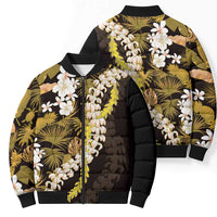 Kula Aloha Hawaii Lei Bomber Puffer Jacket Tropical Flowers Elegant Vibe - Polynesian Pride