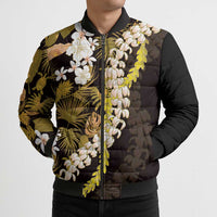 Kula Aloha Hawaii Lei Bomber Puffer Jacket Tropical Flowers Elegant Vibe - Polynesian Pride