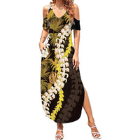 Kula Aloha Hawaii Lei Family Matching Summer Maxi Dress and Hawaiian Shirt Tropical Flowers Elegant Vibe - Polynesian Pride