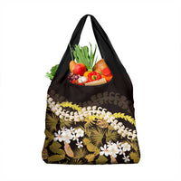 Kula Aloha Hawaii Lei Grocery Bag Tropical Flowers Elegant Vibe LT14 1-pack One Size Gold - Polynesian Pride