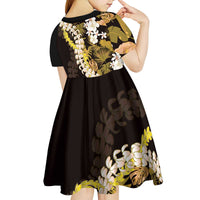 Kula Aloha Hawaii Lei Kid Short Sleeve Dress Tropical Flowers Elegant Vibe - Polynesian Pride