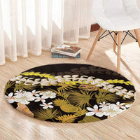 Kula Aloha Hawaii Lei Round Carpet Tropical Flowers Elegant Vibe - Polynesian Pride