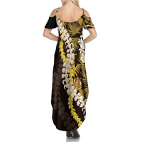 Kula Aloha Hawaii Lei Summer Maxi Dress Tropical Flowers Elegant Vibe - Polynesian Pride