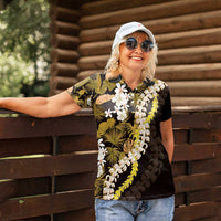 Kula Aloha Hawaii Lei Women Polo Shirt Tropical Flowers Elegant Vibe - Polynesian Pride