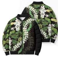Omaomao Aloha Hawaii Lei Bomber Puffer Jacket Tropical Flowers Elegant Vibe - Polynesian Pride