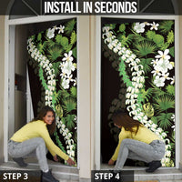 Omaomao Aloha Hawaii Lei Door Cover Tropical Flowers Elegant Vibe - Polynesian Pride