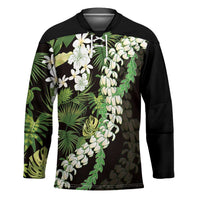 Omaomao Aloha Hawaii Lei Hockey Jersey Tropical Flowers Elegant Vibe LT14 Unisex Green - Polynesian Pride