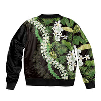 Omaomao Aloha Hawaii Lei Sleeve Zip Bomber Jacket Tropical Flowers Elegant Vibe - Polynesian Pride