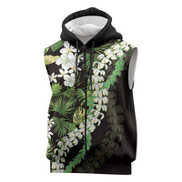 Omaomao Aloha Hawaii Lei Sleeveless Zip Hoodie Tropical Flowers Elegant Vibe LT14 Green - Polynesian Pride