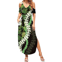 Omaomao Aloha Hawaii Lei Summer Maxi Dress Tropical Flowers Elegant Vibe - Polynesian Pride