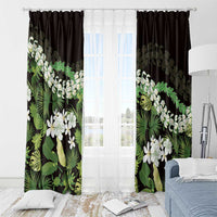 Omaomao Aloha Hawaii Lei Window Curtain Tropical Flowers Elegant Vibe - Polynesian Pride