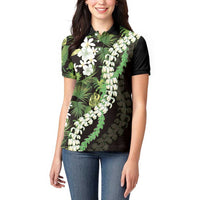 Omaomao Aloha Hawaii Lei Women Polo Shirt Tropical Flowers Elegant Vibe - Polynesian Pride