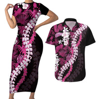 Akala Aloha Hawaii Lei Couples Matching Short Sleeve Bodycon Dress and Hawaiian Shirt Tropical Flowers Elegant Vibe - Polynesian Pride