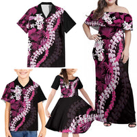 Akala Aloha Hawaii Lei Family Matching Off Shoulder Maxi Dress and Hawaiian Shirt Tropical Flowers Elegant Vibe - Polynesian Pride
