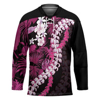 Akala Aloha Hawaii Lei Hockey Jersey Tropical Flowers Elegant Vibe LT14 Unisex Pink - Polynesian Pride