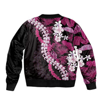 Akala Aloha Hawaii Lei Sleeve Zip Bomber Jacket Tropical Flowers Elegant Vibe LT14 - Polynesian Pride