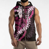 Akala Aloha Hawaii Lei Sleeveless Zip Hoodie Tropical Flowers Elegant Vibe LT14
