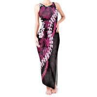 Akala Aloha Hawaii Lei Tank Maxi Dress Tropical Flowers Elegant Vibe LT14 Women Pink - Polynesian Pride