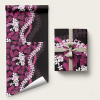 Akala Aloha Hawaii Lei Wrapping Paper Tropical Flowers Elegant Vibe LT14 58" × 23" Pink - Polynesian Pride