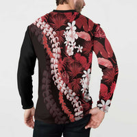 Ulaula Aloha Hawaii Lei Button Sweatshirt Tropical Flowers Elegant Vibe LT14 - Polynesian Pride