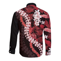 Ulaula Aloha Hawaii Lei Long Sleeve Button Shirt Tropical Flowers Elegant Vibe LT14 - Polynesian Pride