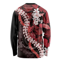Ulaula Aloha Hawaii Lei Long Sleeve Shirt Tropical Flowers Elegant Vibe LT14 - Polynesian Pride