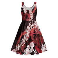 Ulaula Aloha Hawaii Lei Midi Dress Tropical Flowers Elegant Vibe - Polynesian Pride