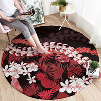 Ulaula Aloha Hawaii Lei Round Carpet Tropical Flowers Elegant Vibe - Polynesian Pride