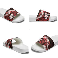 Ulaula Aloha Hawaii Lei Slide Sandals Tropical Flowers Elegant Vibe - Polynesian Pride