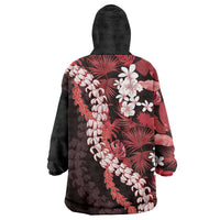 Ulaula Aloha Hawaii Lei Wearable Blanket Hoodie Tropical Flowers Elegant Vibe LT14 - Polynesian Pride