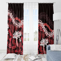 Ulaula Aloha Hawaii Lei Window Curtain Tropical Flowers Elegant Vibe - Polynesian Pride