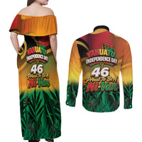 Vanuatu Independence Day Couples Matching Off Shoulder Maxi Dress and Long Sleeve Button Shirt Chibi Boar Proud To Be A Ni-Van