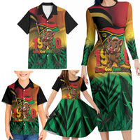 Vanuatu Independence Day Family Matching Long Sleeve Bodycon Dress and Hawaiian Shirt Chibi Boar Proud To Be A Ni-Van LT14 - Polynesian Pride