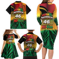 Vanuatu Independence Day Family Matching Long Sleeve Bodycon Dress and Hawaiian Shirt Chibi Boar Proud To Be A Ni-Van LT14 Mom's Dress Multicolor - Polynesian Pride
