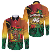 Vanuatu Independence Day Family Matching Mermaid Dress and Hawaiian Shirt Chibi Boar Proud To Be A Ni-Van LT14 Dad's Shirt - Long Sleeve Multicolor - Polynesian Pride