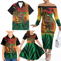 Vanuatu Independence Day Family Matching Off The Shoulder Long Sleeve Dress and Hawaiian Shirt Chibi Boar Proud To Be A Ni-Van LT14 - Polynesian Pride