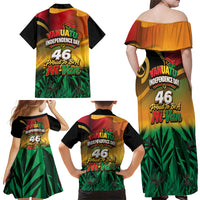 Vanuatu Independence Day Family Matching Off Shoulder Maxi Dress and Hawaiian Shirt Chibi Boar Proud To Be A Ni-Van LT14 Mom's Dress Multicolor - Polynesian Pride