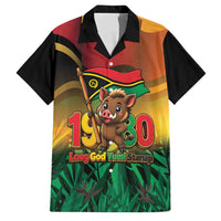 Vanuatu Independence Day Family Matching Off Shoulder Short Dress and Hawaiian Shirt Chibi Boar Proud To Be A Ni-Van LT14 Dad's Shirt - Short Sleeve Multicolor - Polynesian Pride