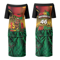 Vanuatu Independence Day Family Matching Puletasi and Hawaiian Shirt Chibi Boar Proud To Be A Ni-Van LT14 Mom's Dress Multicolor - Polynesian Pride
