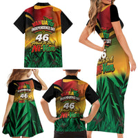 Vanuatu Independence Day Family Matching Short Sleeve Bodycon Dress and Hawaiian Shirt Chibi Boar Proud To Be A Ni-Van