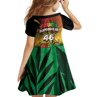 Vanuatu Independence Day Kid Short Sleeve Dress Chibi Boar Proud To Be A Ni-Van LT14 - Polynesian Pride