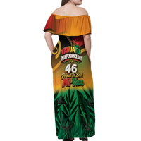 Vanuatu Independence Day Off Shoulder Maxi Dress Chibi Boar Proud To Be A Ni-Van LT14 - Polynesian Pride