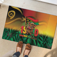 Vanuatu Independence Day Rubber Doormat Chibi Boar Proud To Be A Ni-Van