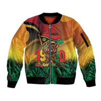 Vanuatu Independence Day Sleeve Zip Bomber Jacket Chibi Boar Proud To Be A Ni-Van