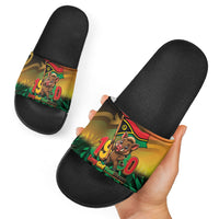 Vanuatu Independence Day Slide Sandals Chibi Boar Proud To Be A Ni-Van