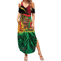 Vanuatu Independence Day Summer Maxi Dress Chibi Boar Proud To Be A Ni-Van LT14 Women Multicolor - Polynesian Pride