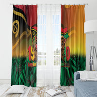 Vanuatu Independence Day Window Curtain Chibi Boar Proud To Be A Ni-Van