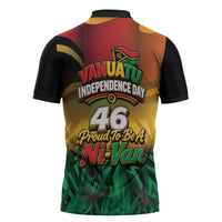 Vanuatu Independence Day Zipper Polo Shirt Chibi Boar Proud To Be A Ni-Van