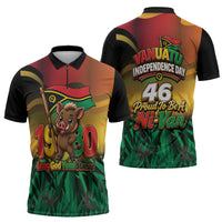 Vanuatu Independence Day Zipper Polo Shirt Chibi Boar Proud To Be A Ni-Van LT14 - Polynesian Pride